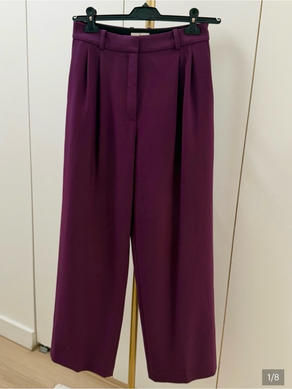 Aritzia Babaton Wide-Leg Trousers in Plum